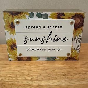 Sunshine/Sunflower positive vibe block decor-NEW